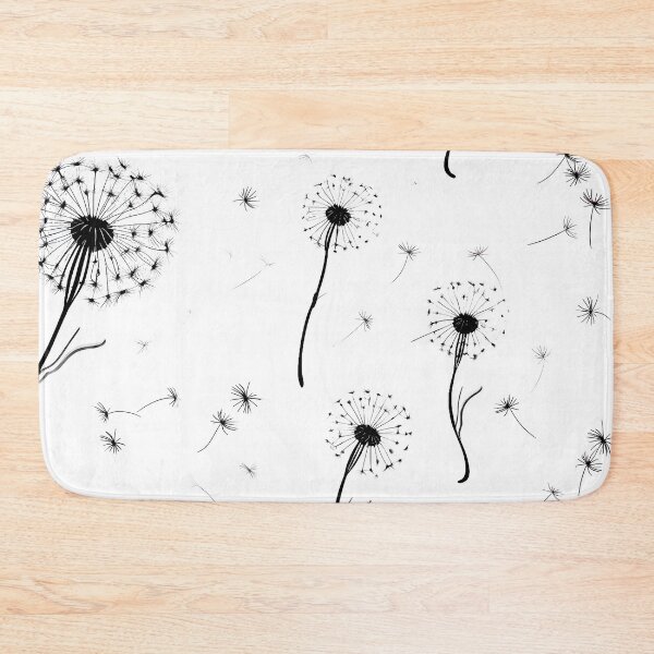 Item preview, Pattern - White and Black Dandelions designed and sold by Stacey Hallock.