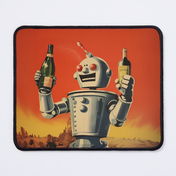 Item preview, drunk robot designed and sold by Robots-Retros.