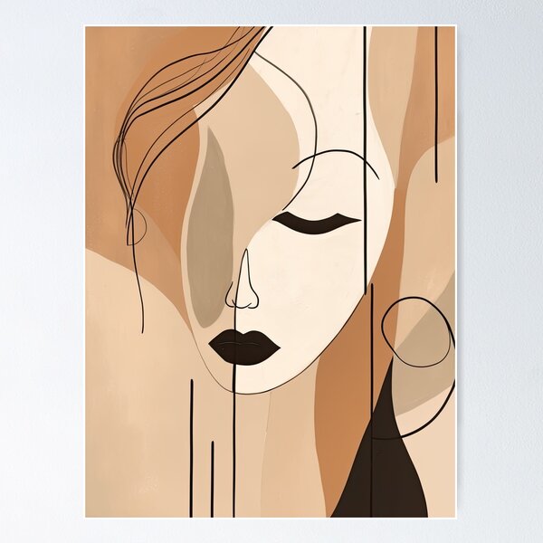 Item preview, Modern Mid century woman artwork muted colors IV designed and sold by Sara-Design2.
