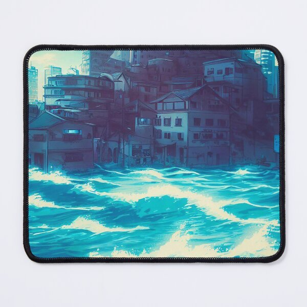 Item preview, Scenic Styles Deluge of Desolation: A Surreal Anime Cityscape Engulfed by Devastating Floodwaters designed and sold by ScenicStyles.
