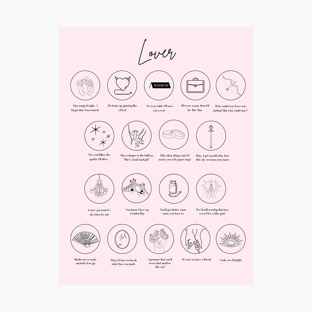 Taylor Swift Lover Album Icons" Poster for Sale by eswiftie