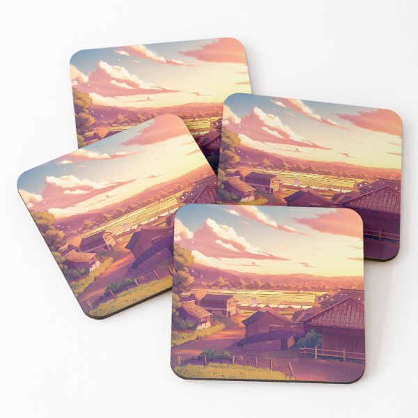Item preview, Scenic Styles Serenity in the Fields: Captivating Anime Sunset Over Japanese Countryside and Rice Fields designed and sold by ScenicStyles.