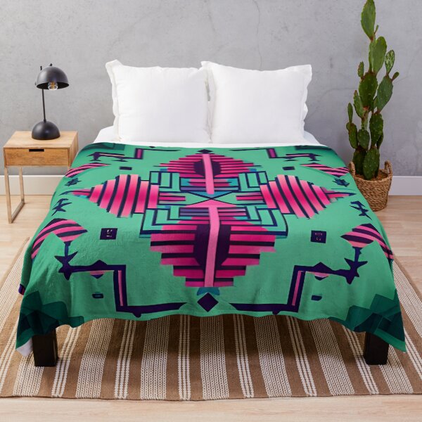 Item preview, Green and Pink Mexican Inspired Geometric designed and sold by Gingezel.
