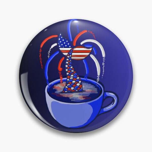 Item preview, Mermaid Americano (Black and Blue) designed and sold by octopuscafe.