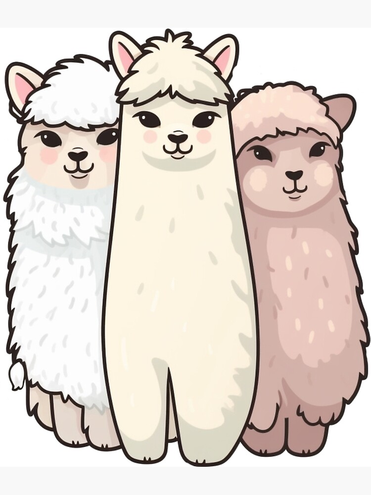 Llama Loco Trio Sticker Set Flora Beige Belle and Pink Poppy