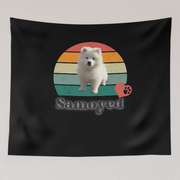 Item preview, Samoyed retro sunset, perfect for anyone that loves samoyed dogs designed and sold by Vindbult.