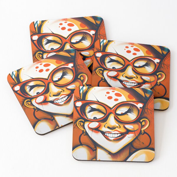 Item preview, Cheery Vision: The Playful Portrait of a Red-Toned Cartoon Lady designed and sold by CreativeCircus.