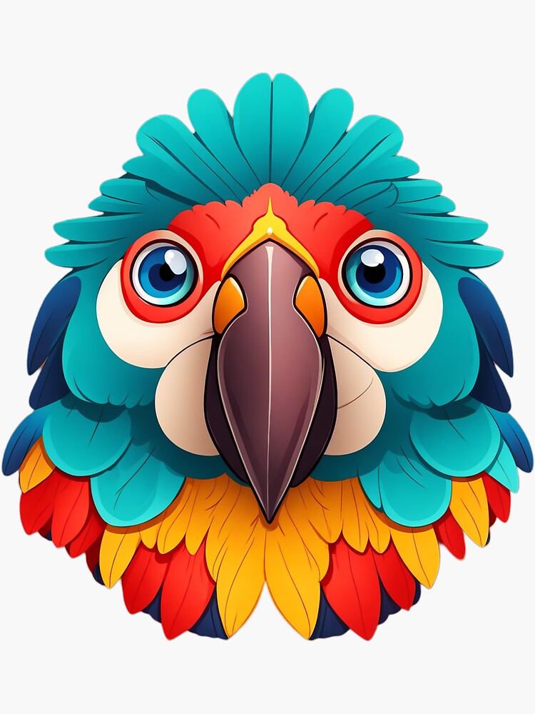 illustration animal coloring bird sticker