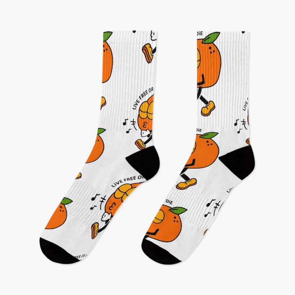 Item preview, cartoon orange walking and whistling designed and sold by ThirdEyeLemon.