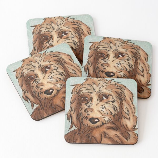 Item preview, Cute Red Labradoodle Dog Using Copic Markers designed and sold by Olitvia.