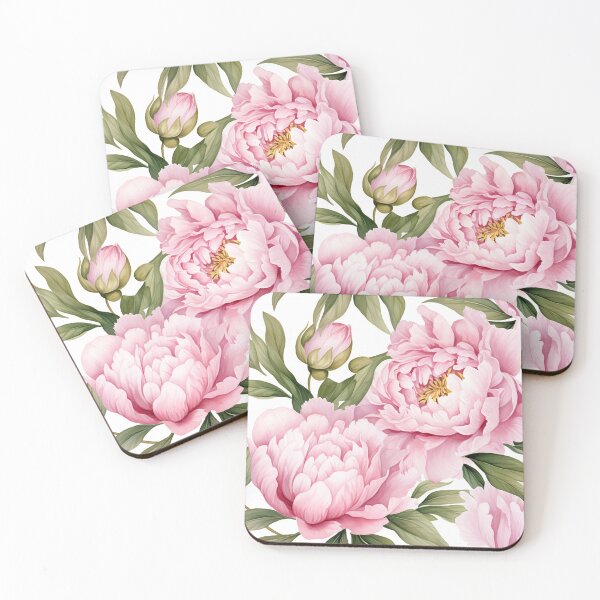 Item preview, Peonies with green leaves designed and sold by Magryt.
