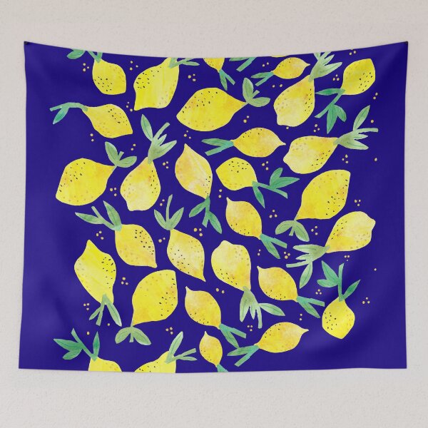 Item preview, Whimsical Lemon Scatter Pattern - Hand Painted Watercolor designed and sold by maddydoodlesoup.