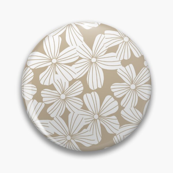 Item preview, Blooming Flower Blossoms Pattern (white/tan) designed and sold by Design Minds Boutique.