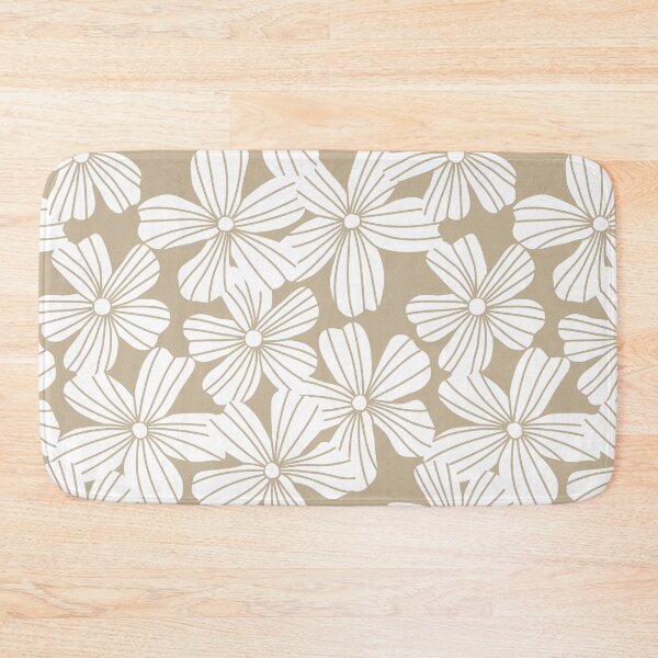 Item preview, Blooming Flower Blossoms Pattern (white/tan) designed and sold by Design Minds Boutique.
