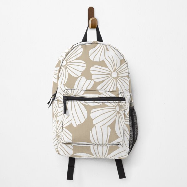 Item preview, Blooming Flower Blossoms Pattern (white/tan) designed and sold by Design Minds Boutique.