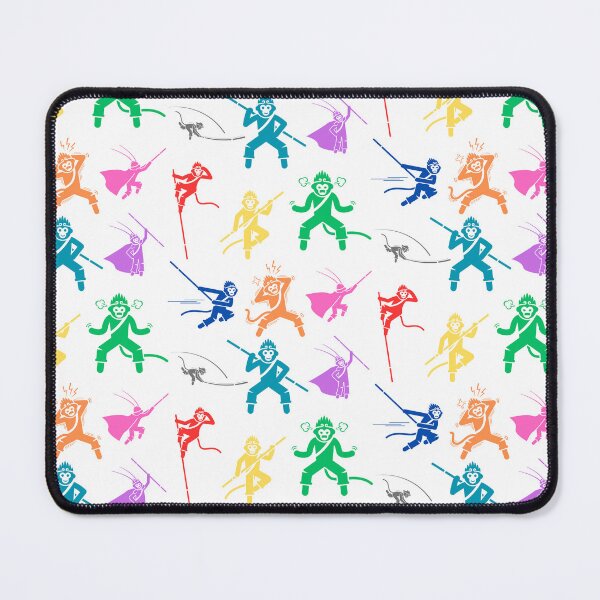 Item preview, Monkey Ninja - funny pattern of a monkey showing Ninja fight with a stick- colorful pattern designed and sold by Patternrealm.