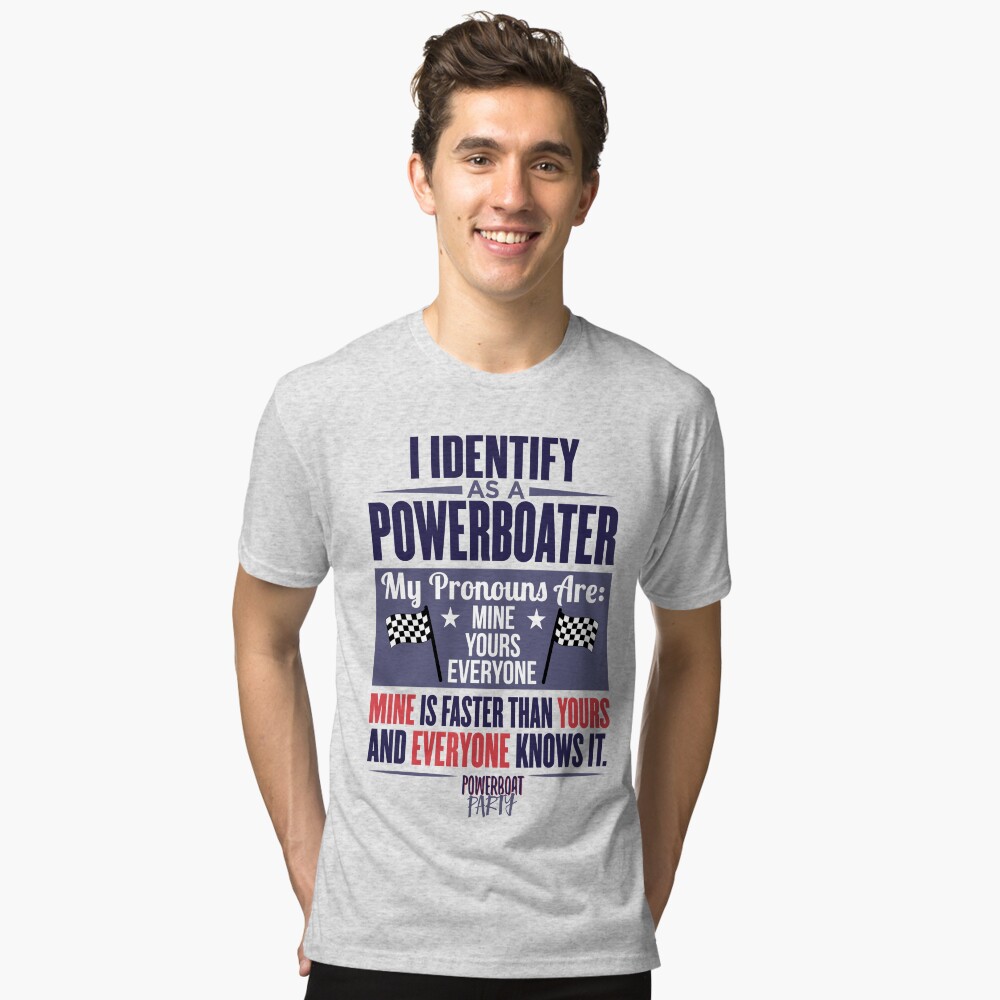 Item preview, Tri-blend T-Shirt designed and sold by powerboatparty.