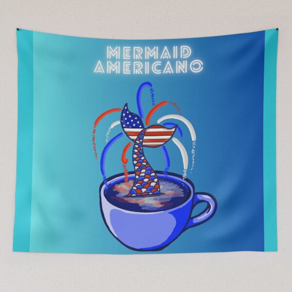 Item preview, Mermaid Americano (Blue Ombré) designed and sold by octopuscafe.