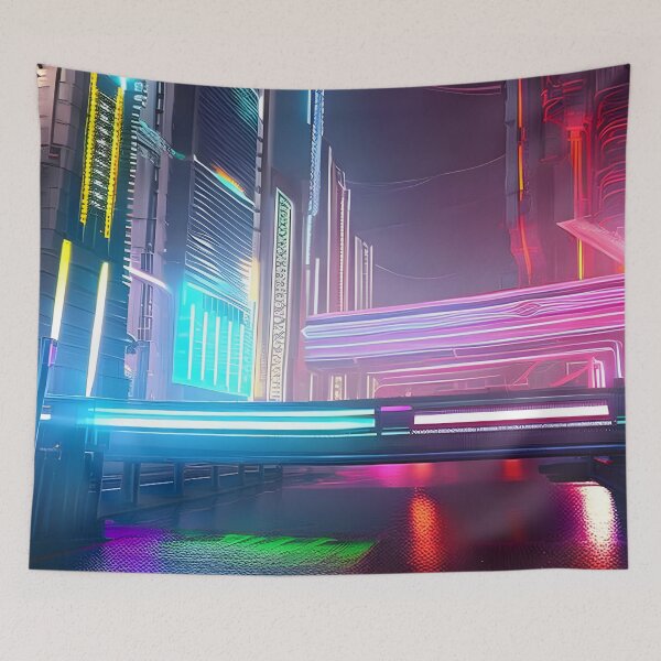 Item preview, Cyber City Pedestrian Overpass designed and sold by Ink Art Design.
