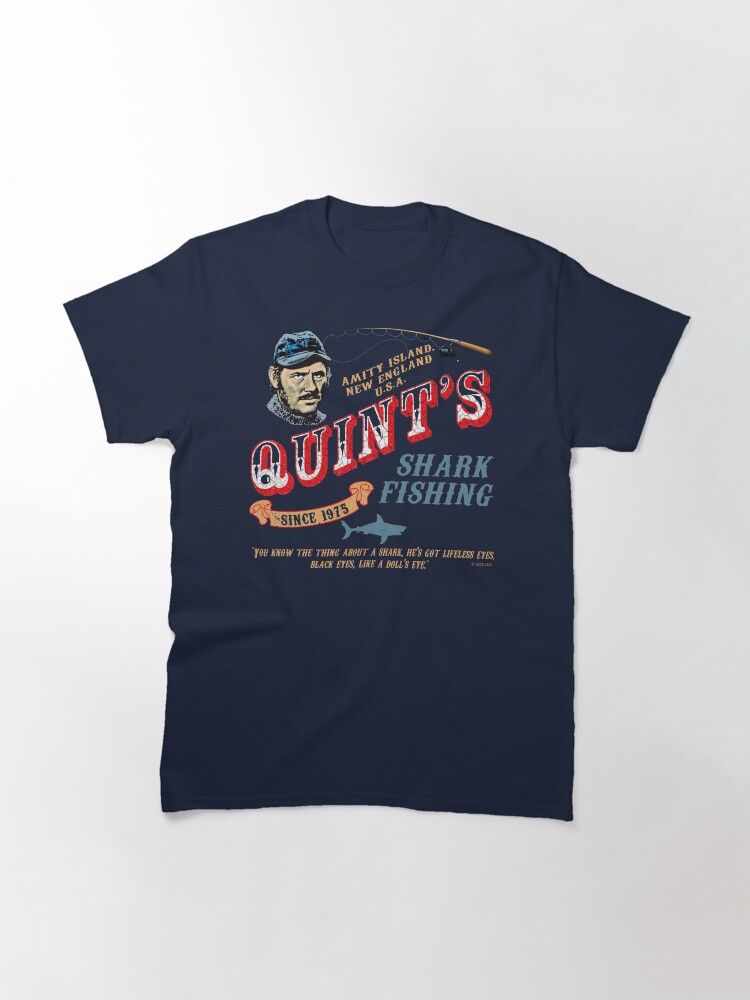 Thumbnail 3 of 7, Classic T-Shirt, Quint's Shark Fishing Wood (Universal © UCS LLC) designed and sold by alhern67.