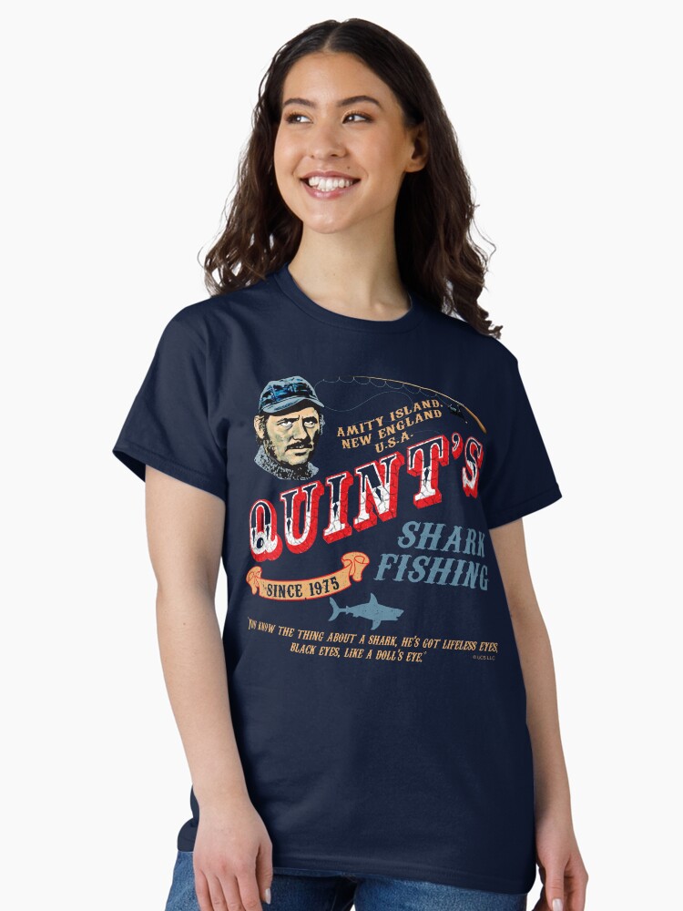 Thumbnail 2 of 7, Classic T-Shirt, Quint's Shark Fishing Wood (Universal © UCS LLC) designed and sold by alhern67.