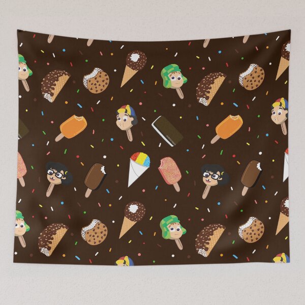 Item preview, Funny Latino Chavo Summer Ice Cream Popsicle Fun Chocolate Brown Background  designed and sold by Francielandia.