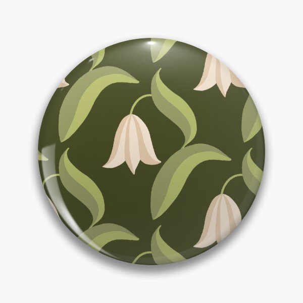 Item preview, Bell Blossoms - Delicate Spring Flowers - snowdrop, bluebell, tulip, harebell - cream on green Background - shw1021 e designed and sold by Shiny Happy World.