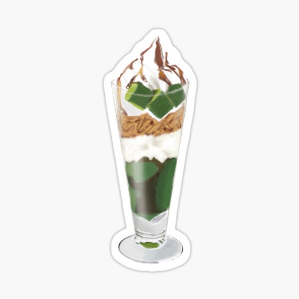 Item preview, Matcha Ice Cream Parfait digital illustration  designed and sold by Miryo.
