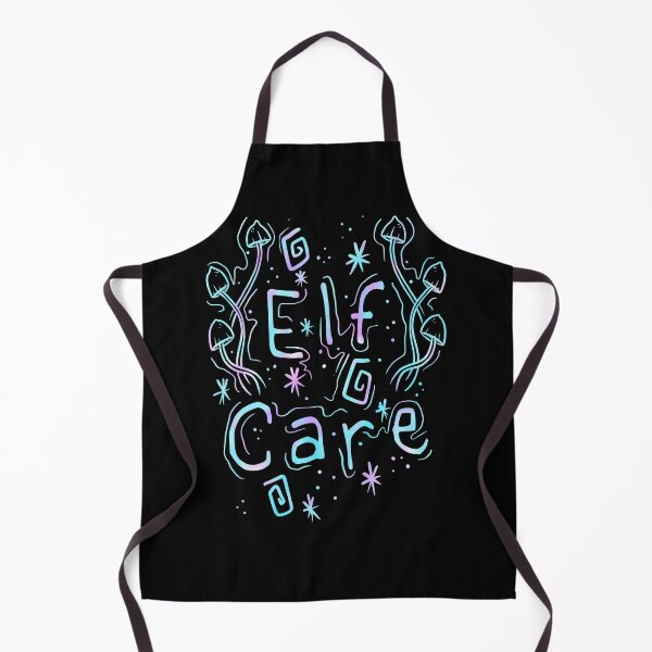 Aperçu de l'œuvre Self Care Elf Care - Doodle Purple Aqua Scrip Design créée et vendue par Mitch616Art.