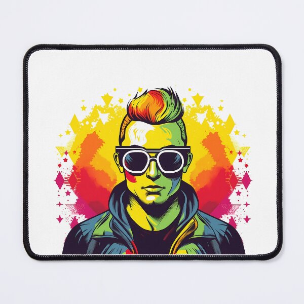 Item preview, DJ Colorful Cool Retro Guy Anime Comic Style designed and sold by MLArtifex.