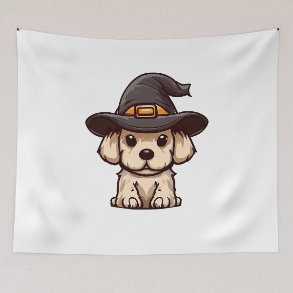 Item preview, puppy with witch hat designed and sold by miguel-ozz.