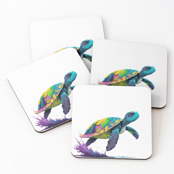 Item preview, Colorful Small Sea Turtle splashing — Ocean and freshwater animals designed and sold by BacalhanzZz.