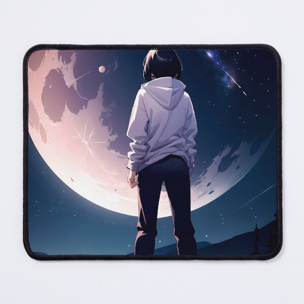 Item preview, Beautiful Girl Back Design - Defiantly Gazing at the Full Moon. designed and sold by Lordyami86.
