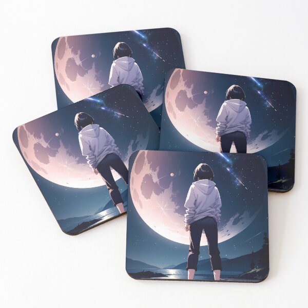 Item preview, Beautiful Girl Back Design - Defiantly Gazing at the Full Moon. designed and sold by Lordyami86.