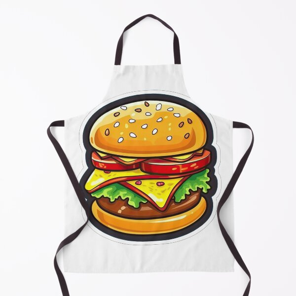 Item preview, burger set with cheese cartoon style blue background designed and sold by abmkf.