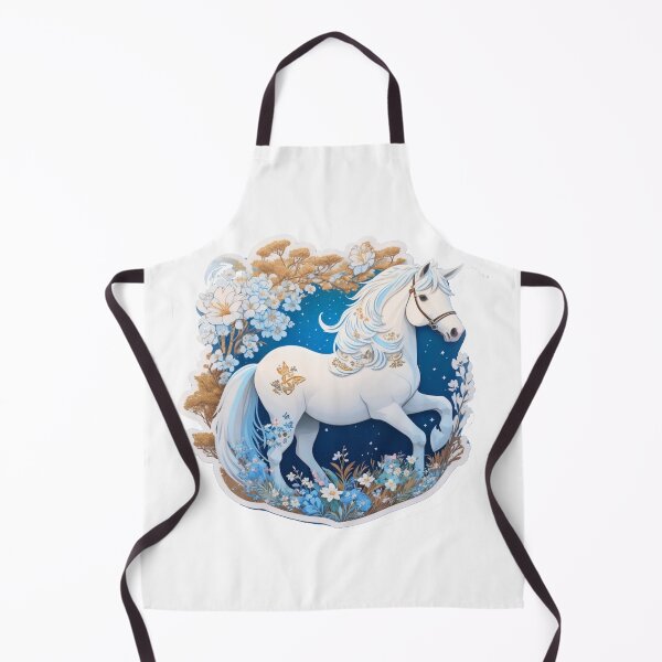 Item preview, white horse among flowers designed and sold by LauraGCastro.