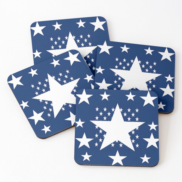 Item preview, WHITE STARS BLUE AMERICANA DESIGN PATTERN ART designed and sold by sharlesart.