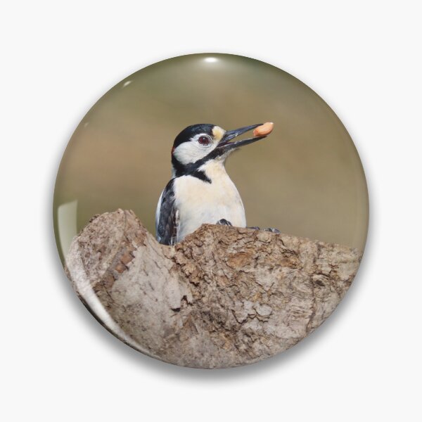Item preview, Woodpecker caching peanuts designed and sold by GreyFeatherPhot.