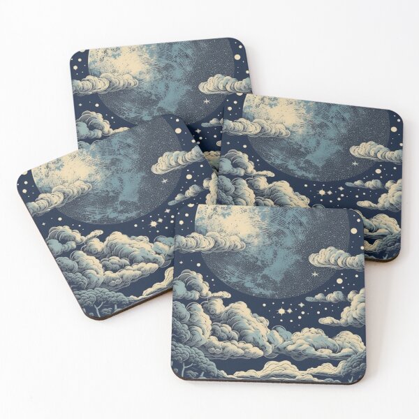 Item preview, Moon,stars clouds designed and sold by obuttono.