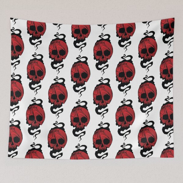 Item preview, Red Skull Tattoo Style Illustration designed and sold by Kamil Kowalski.