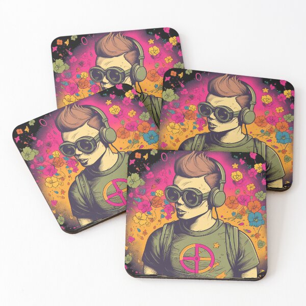 Item preview, DJ Colorful Cool Retro Guy Anime Comic Style designed and sold by MLArtifex.