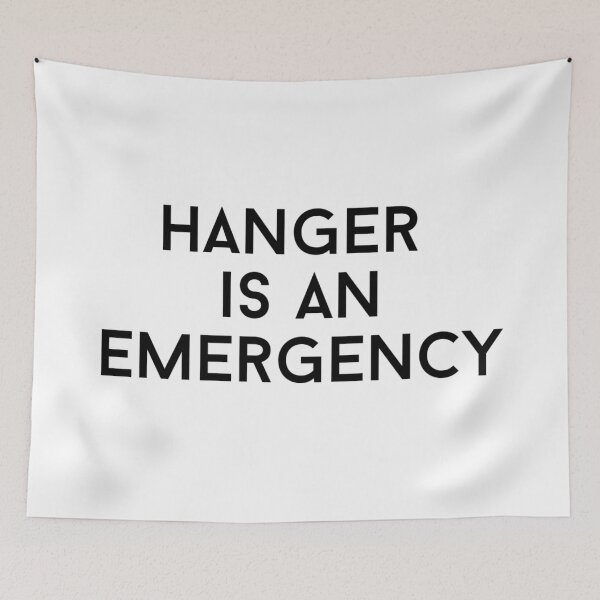 Item preview, hanger is an emergency text graphic v1a white background designed and sold by fishpressink.