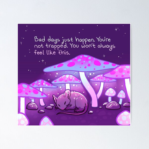 Item preview, "You're Not Trapped" Glowing Mushroom Mouse designed and sold by thelatestkate.