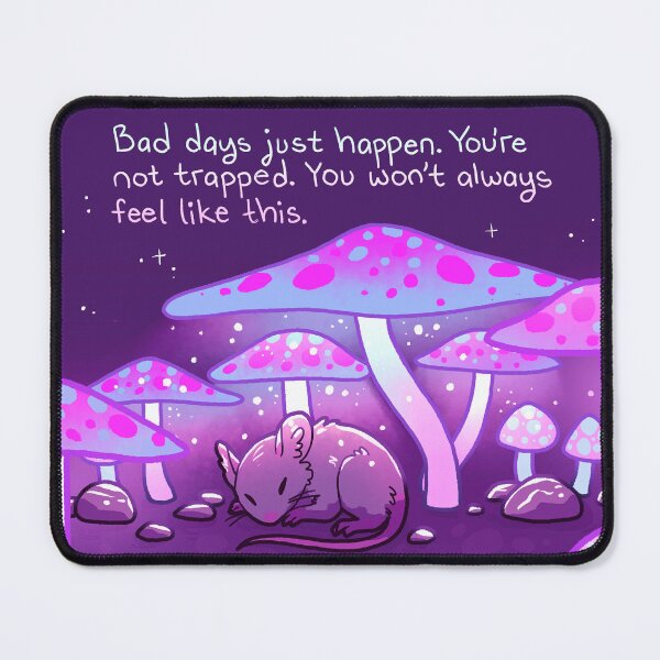 Item preview, "You're Not Trapped" Glowing Mushroom Mouse designed and sold by thelatestkate.