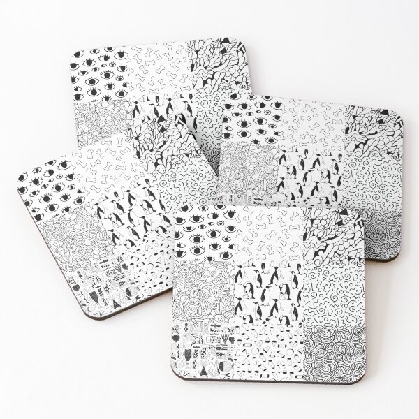 Item preview, My favorite black and white doodle pattern designs designed and sold by kostolom3000.
