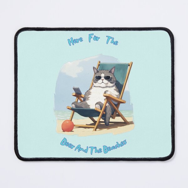 Item preview, Funny Cat Beach T-Shirt: Humorous Kitty with Sunglasses and Cocktail | Unique Gift for Cat Lovers designed and sold by NewOtaku64.