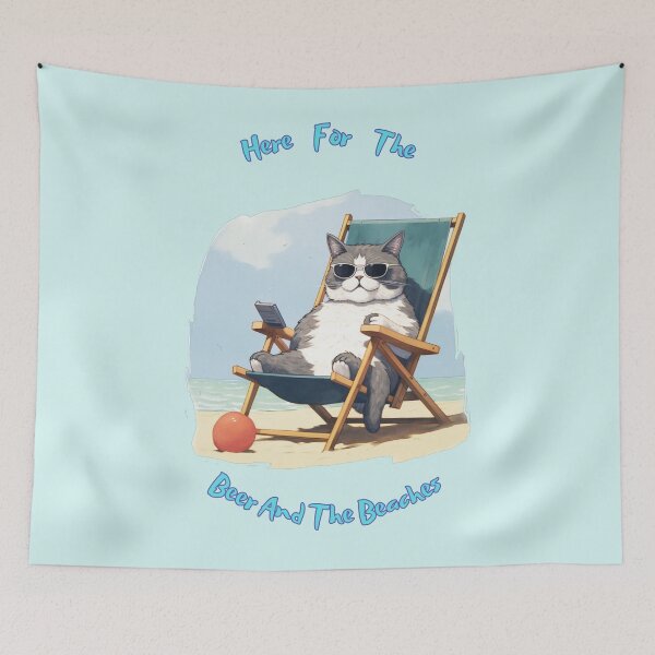 Item preview, Funny Cat Beach T-Shirt: Humorous Kitty with Sunglasses and Cocktail | Unique Gift for Cat Lovers designed and sold by NewOtaku64.
