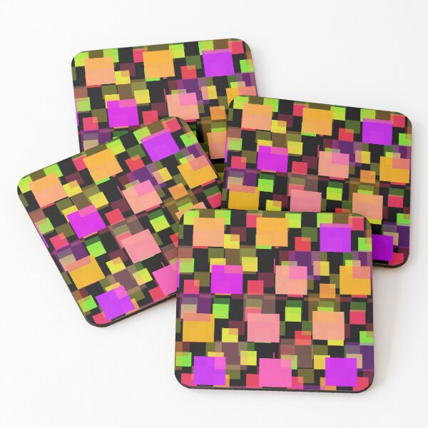 Item preview, Disco Squares Melon Orange Lime designed and sold by ArtFabric.