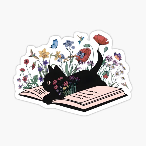 Black Cat Stickers hello anime cute kitty art pun indie 90s