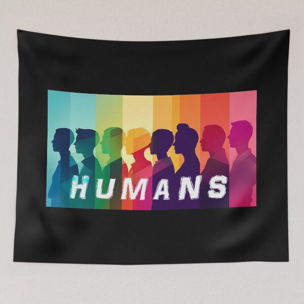 Item preview, "Humans" lettering with bright colors designed and sold by MLArtifex.